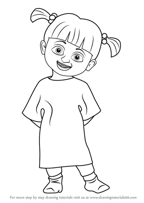 Learn How to Draw Boo from Monsters, Inc. (Monsters, Inc) Step by Step : Drawing Tutorials Boo From Monsters Inc, Boo Monsters Inc, Monster High Doll Accessories, Image Monster, Monster Sketch, Monsters Inc Boo, Drawing Disney, Cute Monsters Drawings, Inc Monsters