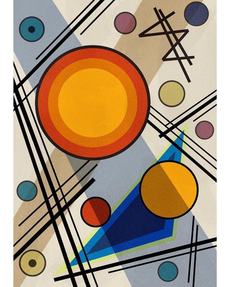 Geometric Abstract Design, Drawing Studying, Wassily Kandinsky Art, Music Art Painting, Composition Abstract, Emotional Painting, Kandinsky Art, Blue Drawings, Isometric Drawing