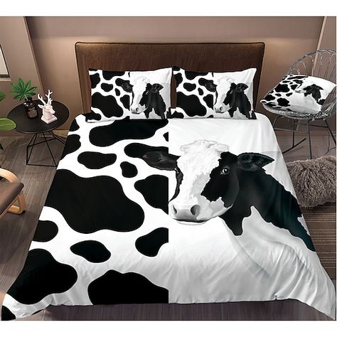 Cow Print Bedroom, Cow Print Bedding, Cow Things, Tie Dye Duvet Cover, Duvet Covers Cheap, Hippie Bedding, Western Bedroom Decor, Print Duvet Cover, Cow Decor