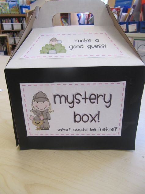 Use the mystery box to teach the definition of prediction at the beginning of the mini lesson. Mystery Box Ideas, Inferencing Activities, Detective Theme, Perfect Classroom, Teacher Files, Higher Order Thinking Skills, Elementary Teaching, Behaviour Management, Future Teacher