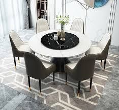 Rock plate round dining table with turntable marble round dining table and chair combination post modern dining table for 8 peop|Dining Room Sets| - AliExpress Kitchen Standard, Cheap Dining Room Sets, Black White Table, Round Table Base, Round Marble Dining Table, Marble Top Dining Table, Dining Table Kitchen, White Table Top, Table Kitchen