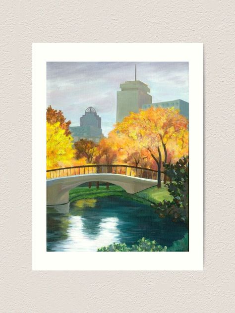 "Boston Public Garden" Art Print by baabz | Redbubble Boston Tattoo, Boston Poster, Boston Art, Boston Public Garden, Boston Harbor, Boston Common, Public Garden, Graphic Poster, Boston