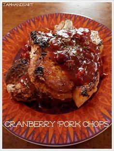 Cranberry Pork Chops, Cranberry Pork, Pork Entrees, Canned Cranberry Sauce, Italian Parsley, Cooking Pork Chops, Cranberry Jam, Glazed Pork Chops, Pork Ham