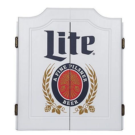 Trademark Gameroom Vintage Miller Lite Dartboard Set with... https://www.amazon.ca/dp/B01AHSJROE/ref=cm_sw_r_pi_dp_x_94ibAbRTSB5F7 Dart Cabinet, Dart Board Cabinet, Wall Game, Green Chalkboard, Pilsner Beer, Dart Set, Interior Logo, Miller Lite, Dart Board