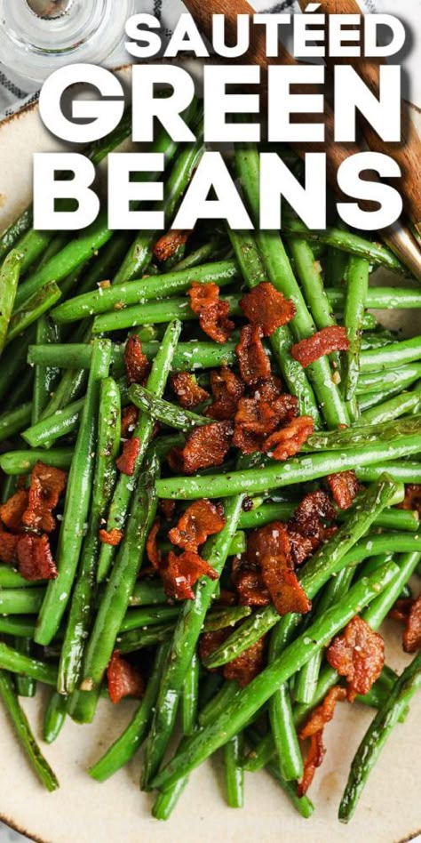 Bacon Green Beans Recipe, Brown Sugar Green Beans, Pan Green Beans, Dairy Free Side Dishes, Bacon Green Beans, Oven Roasted Garlic, Balsamic Green Beans, Fresh Green Bean Recipes, Roasting Garlic In Oven