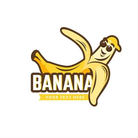 Banana Chips Logo, Fruit Branding, Logo Kuliner, Logo Banana, Banana Character, Choco Banana, Banana Sticker, Ribbon Logo, Beach Logo