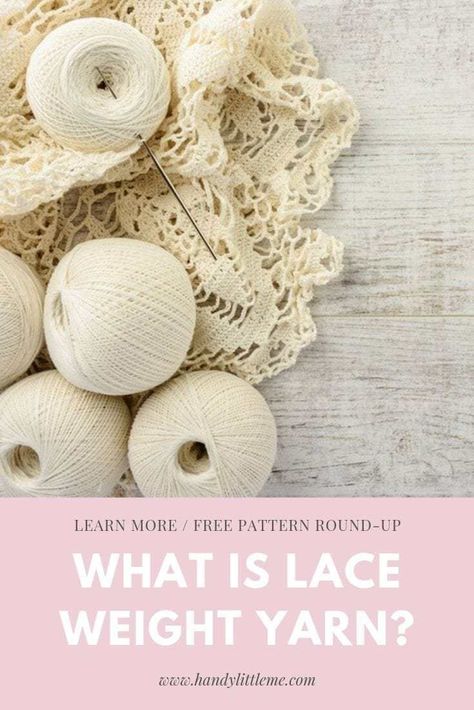 Learn about lace weight yarn and see what kind of projects it is used for, with free patterns included. If you are learning about yarn weights then this post is for you! Starting with lace weight yarn, you will see what type of projects this yarn can be used for, as well as learning what needle and hook size to use and more! #knitting #knittingpatterns #yarn #yarnweights #knittingtutorials Yarn Weight Chart, Knit Stitches For Beginners, Free Knitting Patterns For Women, Yarn Weights, Knitting Help, Knitting Basics, Lace Weight Yarn, Free Knitting Patterns, Shawl Crochet Pattern