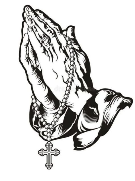 Praying Hands With Rosary Tattoo, Praying Hands Clipart, Hands With Rosary, Praying Hands Tattoos, Prayer Hands Tattoo, Hands Tattoo Design, Praying Hands With Rosary, Praying Hands Tattoo Design, Art Chicano