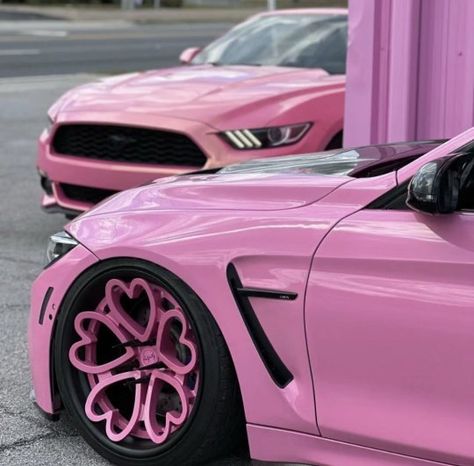 Tumblr Pink Chevy Trucks, Red Bottoms Heels, Pink Mustang, Nostalgic Movies, Vintage Money, Pink Cars, Glitter Car, Luxury Cars Audi, Pink Rims