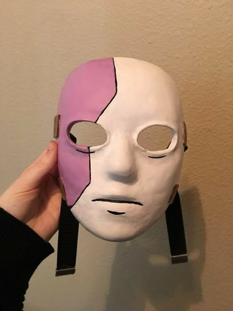 How To Make Sally Face Mask, Sally Face Mask Tutorial, Demon Tail Cosplay, Sally Face Mask Diy, Mascara Sally Face, Sally Face Face, Cool Masks Designs Ideas, Sally Face Without Mask, Cosplay Sally Face