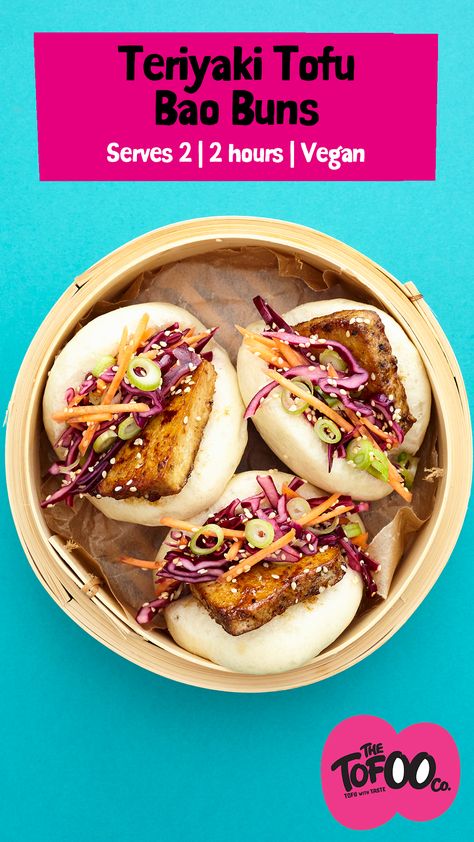 Teriyaki Tofu Bao Buns Cua Pao Recipe, Bao Buns Tofu, Japanese Octopus Recipes, Tofu Bao Buns Recipe, Teriyaki Tofu Recipes, Terriyaki Tofu, Tofu Bao Buns, Vegetarian Bao, Tofu Bao