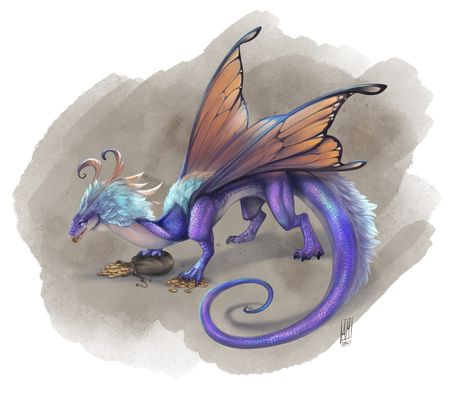 Faerie Dragon Dnd, Flying Dnd Creatures, Dragon Fae, Topaz Dragon Dnd, Faerie Dragon, D D Monsters, Art Design, Illustrations, Animals