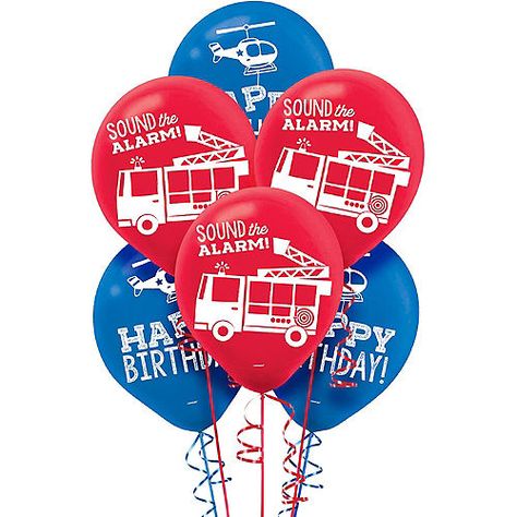 First Responders Birthday Latex Balloons, 12in, 6ct Fire Engine Party, Fire Truck Party, Fireman Birthday, Firefighter Birthday, Firetruck Birthday, Halloween Tableware, Kids Party Supplies, Fire Fighter, Birthday Themes