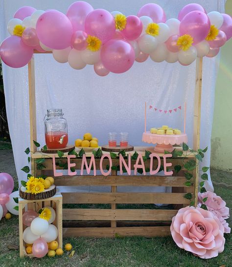 Pink Lemonade Birthday Party Backdrop, Lemonade Themed Baby Shower Ideas, Lemonade Stand Party Ideas, Pink Lemonade Baby Shower Ideas, Lemonade Birthday Party Ideas, Lemonade Party Decorations, Lemonade Party Theme, Lemonade Stand Party, Lemon Themed Party