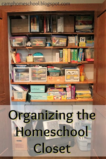 Organizing the Homeschool Closet - I'll show you my best tip for remembering and actually using what's in the closet. @camphomeschool Homeschool Closet, Homeschool Office, Closet Transformation, Homeschool Room Ideas, Space Classroom, Closet Layout, Homemaking Tips, Catholic Family, Organize My Life