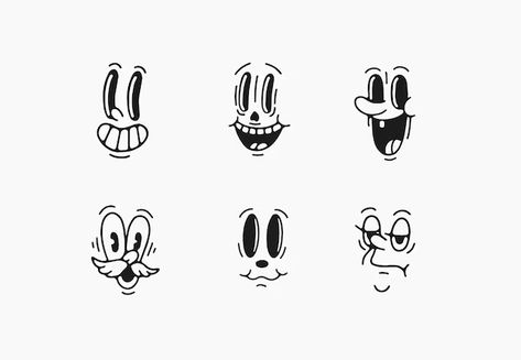 Animation Eyes, 30s Cartoon, Old Animation, Cartoon Faces Expressions, Cartoon Body, Comic Face, Film Logo, Cartoon Style Drawing, Drawing Cartoon Faces