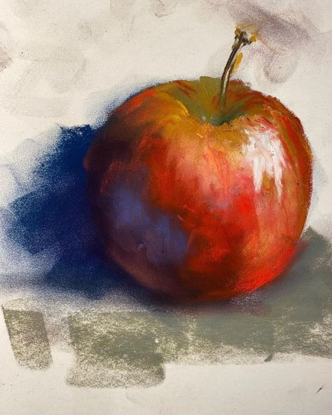 clarks on Instagram: "Let’s paint an apple in 15 minutes… September 17…Quick Pastelmat and soft pastels 30 x 40 cms #patreoncreator #apple #15minutes #paintquick #fulltutorial #3030challenge #stephieclark" Apple Pastel Drawing, Apple Still Life Painting, Apple Painting Acrylic, Apple Paintings, September Painting, Paint Fruit, Fruit Images, Drawing Apple, Apple Illustration