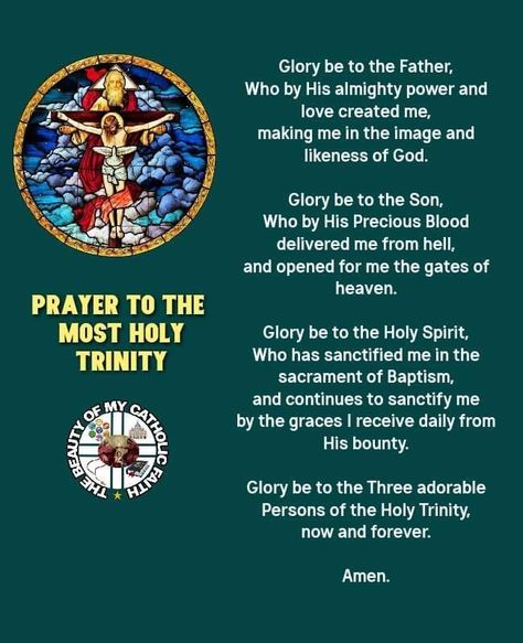 The Most Holy Trinity, Trinity Sunday, Father Son And Holy Spirit, Sunday Prayer, Glory Be, Sunday Worship, Everyday Prayers, The Holy Trinity, Blessed Sunday