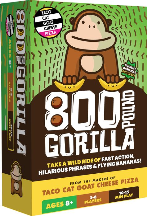 PRICES MAY VARY. YOUR GOAL: This game is a great way to make memories with your kids and get them off those screens! Join the lovable Gorilla from Taco Cat Goat Cheese Pizza in this NEW game for an exciting jungle adventure! Win by having the most banana points by the end of the game! HOW TO PLAY: Players take turns spinning the spinner and win points in two ways. FIRST: By being the fastest to grab a banana or coconut after performing a silly action or phrase. SECOND: by guessing the correct si Taco Cat Goat Cheese Pizza, Best Board Games, Goat Cheese Pizza, Vacation Birthday, Family Card Games, Taco Cat, Card Games For Kids, Jungle Adventure, Fun Board Games