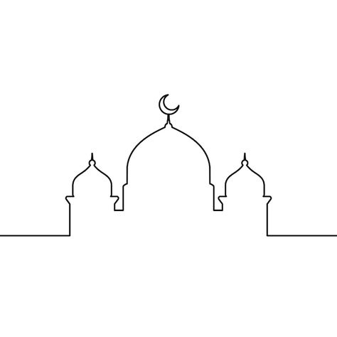 Mosque line art vector minimalist design... | Premium Vector #Freepik #vector #arch-shape #eid-background #ramadan-mubarak #eid-milad Mosque Outline, Raya Haji, Eid Moon, Islamic Mosque, Ornament Background, Eid Background, Eid Milad, Arch Shape, Line Art Vector