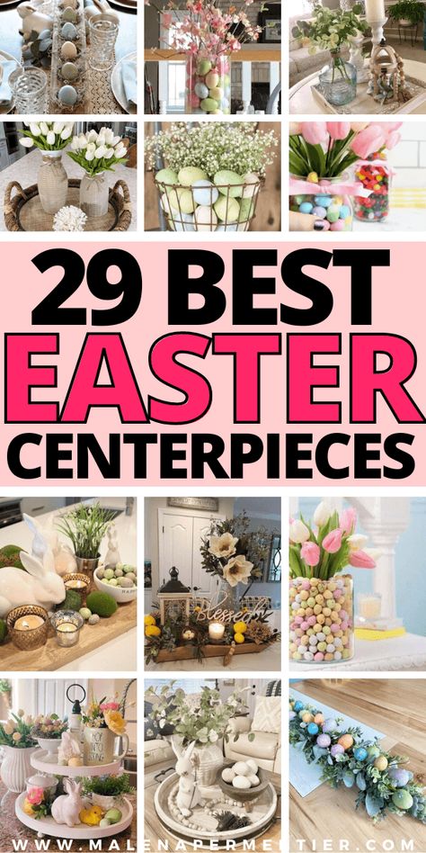 29 Stunning Easter Table Centerpieces To Recreate This Year Paper Origami Flowers, Easter Centerpieces Diy, Easter Table Centerpieces, Easter Dinner Table, Basket Centerpieces, Easter Flower Arrangements, Easter Arrangement, Easter 2024, Easter Home Decor