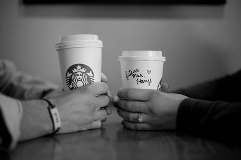 Starbucks Engagement Picture :) Fall Shoot, Cute Engagement Photos, Engagement Picture, Starbucks Hot, Simple Weddings, Love Is Sweet, Engagement Pictures, Love Photography, Photography Inspiration