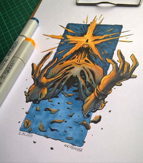 Copic drawings May-June 2017 on Behance Star Monster, Copic Marker Drawings, Monster Creature, Copic Drawings, Copic Marker Art, Copic Art, Zen Doodle Art, Posca Art, Graffiti Characters