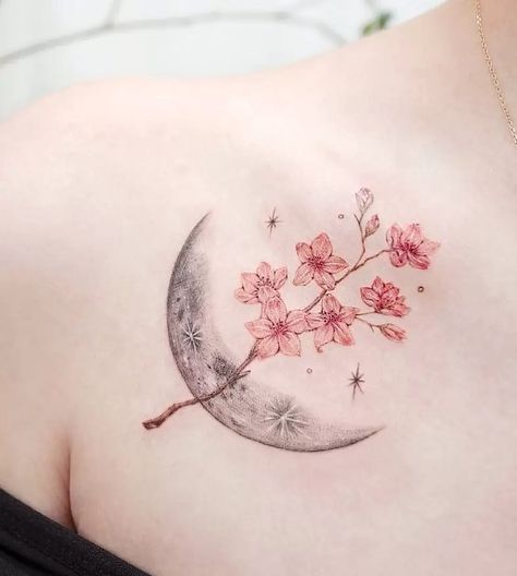 Sakura Tattoo Design, Flower Tattoos Meanings, Popular Tattoo Ideas, Ankle Tattoo Ideas, Floral Back Tattoos, Sakura Tattoo, Lavender Tattoo, Orchid Tattoo, Ankle Tattoos