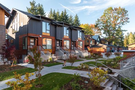 Seattle Townhouse, Small Apartment Building, Apartment Exterior, Multifamily Housing, Townhouse Designs, Phase 4, Social Housing, Town House, Row House