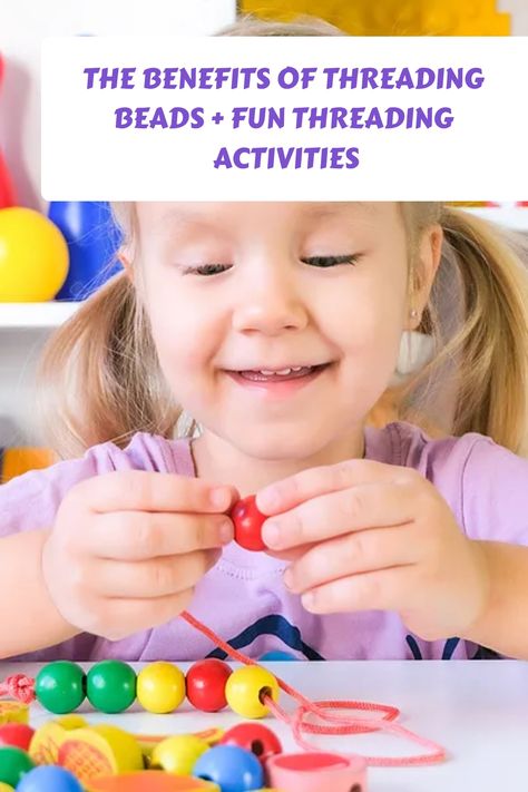 Threading beads is not only a fun activity for preschoolers, but it is also highly educational. Here are some threading activity ideas too. Lacing Beads Activity, Threading Activities For Preschoolers, Threading Activities, Threading Beads, Fun Activities For Preschoolers, Activity For Preschoolers, Lacing Cards, Beading For Kids, Learning Tips