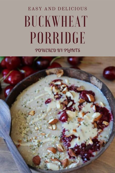 This is a delish and power-packed almond buckwheat porridge recipe!  It’s an awesome breakfast that will give you energy for many hours! Buckwheat Porridge Breakfast, Slavic Diet, Buckwheat Breakfast, Buckwheat Flour Recipes, Slavic Doll, Buckwheat Porridge, Histamine Diet, Healthy Breakfast Snacks, Breakfast Oats