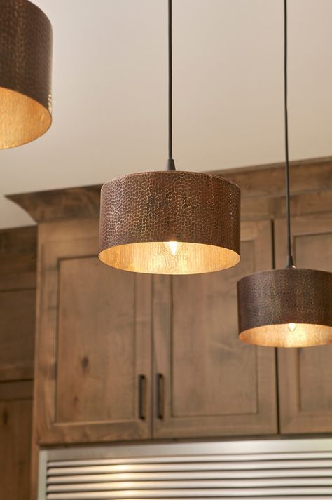 What is the point of good design if you don't have the right lighting to show it off. Whether it is the quaint charm, masterful craftsmanship, or sheer practicality, our hand hammered copper pendant lights are the perfect finishing touch necessary to illuminate and elevate any kitchen or dining room from ordinary to extraordinary. PREMIER COPPER PRODUCTS Pendant Lights Oil Rubbed Bronze Mid-century Bowl Medium Hanging Pendant Light | L900DB Unlacquered Brass Faucet, Lights Over Kitchen Island, What Is The Point, Cylinder Pendant Light, Round Pendant Light, Copper Pendant Lights, Pendant Light Shades, Copper Lighting, Brass Faucet