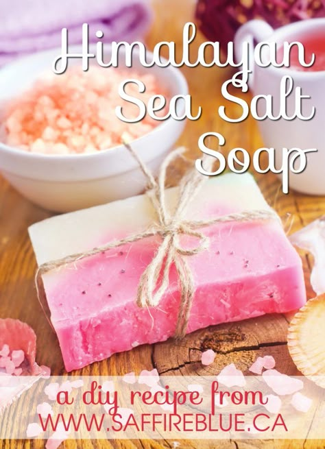 Himalayan Sea Salt Soap Recipe | Saffire Blue Inc. Savon Diy, Sea Salt Soap, Easy Soap Recipes, Diy Soap Recipe, Salt Soap, Săpunuri Handmade, Blue Soap, Handmade Soap Recipes, Himalayan Sea Salt