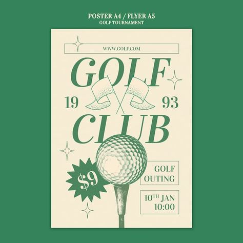 Golf Graphic Design, Tournament Poster, Golf Graphic, Golf Poster, Logo Psd, Landing Page Template, Technology Icon, Digital Poster, Golf Tournament