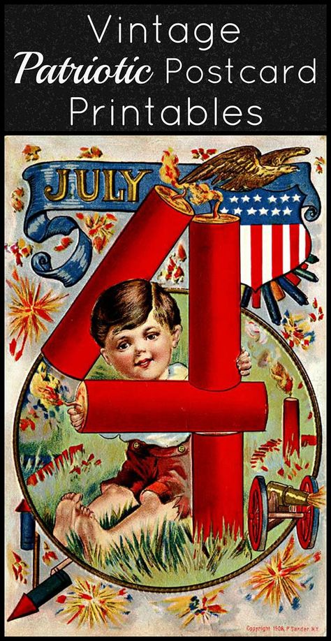 GREAT vintage patriotic 4th of July images you can use for crafting, print out and frame or just set around your home for patriotic home decor. #4thofjuly #fourthofjuly #patriotic #redwhiteandblue #vintage Happy Fourth Of July Images Vintage, Patriotic Pictures Vintage, 4th Of July Images Pictures, Vintage Fourth Of July Decorations, Vintage Fourth Of July Images, Vintage Patriotic Images, 4th Of July Cards Ideas, Vintage 4th Of July Decor, Vintage 4th Of July Images