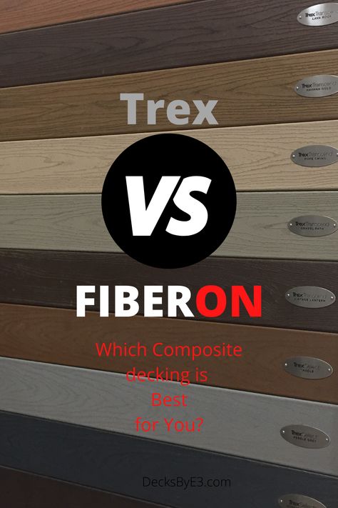 When deciding between Trex and Fiberon composite decking there is a lot to consider. Two of the leading composite decking brands. There are few things to consider when selecting which decking is best for you. The colours available, durability, traction, warranty and price of the decking. Two Tone Deck Color Ideas Composite, Trex Decking Ideas Color Schemes, Fiberon Decking Colors, Fiberon Decking Ideas, Trex Toasted Sand Decking, Trex Patio, Composite Decking Ideas, Trex Deck Colors, Fiberon Decking