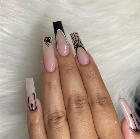 Blood Nails, Horror Nails, Holloween Nails, Halloween Acrylic Nails, Black Acrylic Nails, Grunge Nails, Long Square Acrylic Nails, Pink Acrylic Nails, Square Acrylic Nails