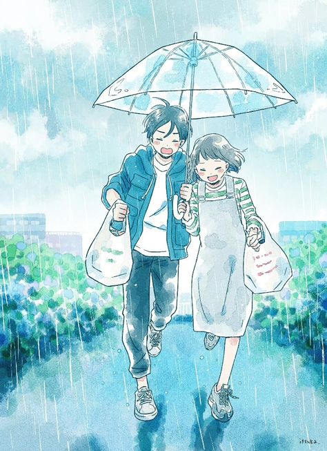 Cute Couple Art, Digital Art Anime, Anime Couples Manga, Dreamy Art, 영감을 주는 캐릭터, Anime Scenery Wallpaper, Anime Couples Drawings, Two People, Cute Doodles