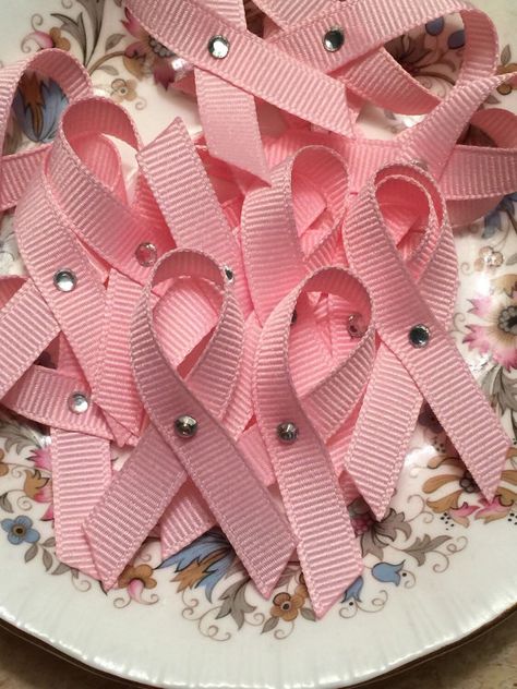 How To Make Awareness Ribbons, Pinktober Awareness Decoration, Breastcancerawareness Decor, Beaded Awareness Ribbon, Pink Ribbon Breast Awareness, Awareness Ribbons, Crochet