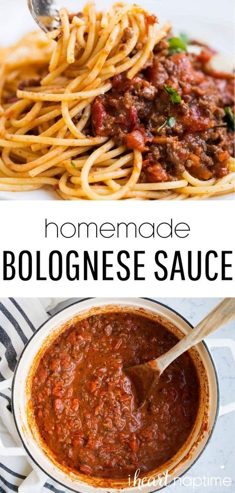 Spaghetti Bolognese Easy, Bolganese Spaghetti, Bolenese Sauce, Authentic Spaghetti Sauce, Vegetarian Spaghetti Sauce, Spaghetti Homemade, Winter Dinner Ideas, Restaurant In Italy, Homemade Bolognese Sauce