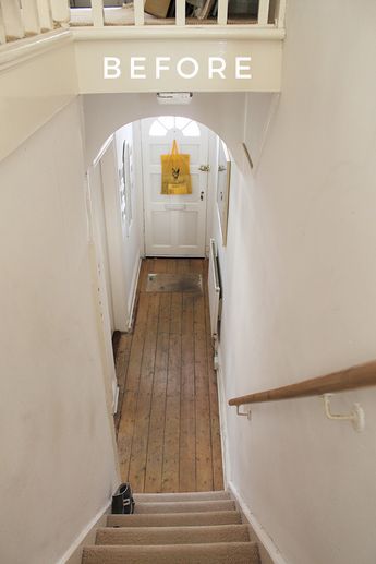 Victorian Terrace Hallway, Small Hallway Decorating, Stair Landing Decor, Edwardian Hallway, Enclosed Staircase, Small Entrance Halls, Victorian Stairs, Stairs And Hallway Ideas, Cottage Hallway