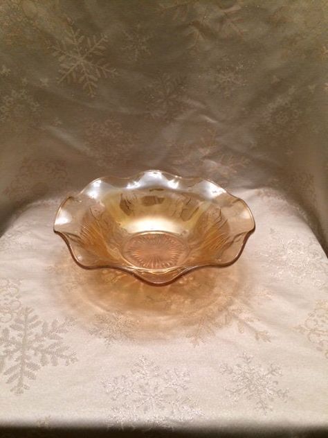 Excited to share this item from my #etsy shop: Carnival Glass Peach Luster Iris Herringbone Wavy Condiment bowl #einalemsbymelanie Wavy Bowl, Milk Glass Candy Dish, Peach Lustre, Star Bowl, Crystal Stemware, Smokey Topaz, Vintage Jars, Vintage Ashtray, Glass Candy Dish