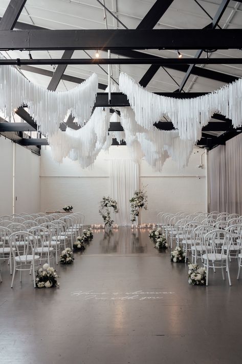 Warehouse Wedding Ceremony, Venue Party, Ceremony Styling, Event Venue Spaces, Modern Warehouse, Warehouse Wedding, Melbourne Wedding, Wedding Hall, Wedding Event Venues