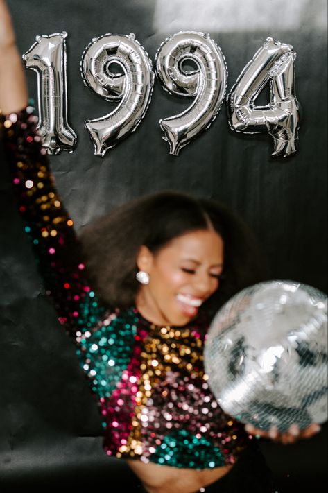 Disco photoshoot Disco Thirty Birthday, Disco Photoshoot, Disco Theme, Thirty Birthday, Birthday Love, Disco Ball, Birthday Photoshoot, 30th Birthday, Birthday Photos