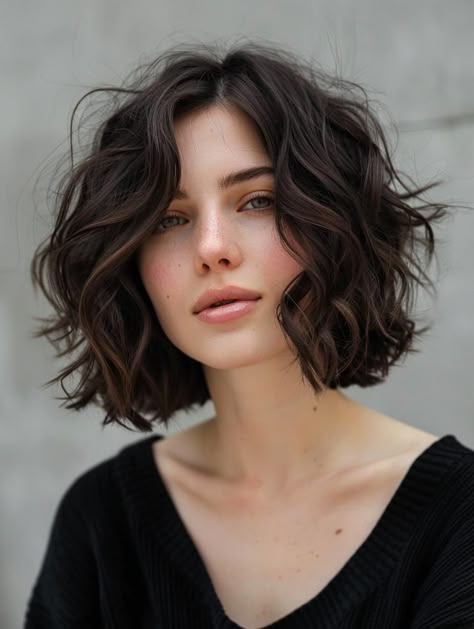 Trendy Naturally Wavy Bob Haircut for Shoulder Length Curly Hair with Layers Bob Haircut Curly Wavy, Wavy Bob Shoulder Length, Wavy Haircuts Shoulder Length, Naturally Wavy Bob, Curly Hair With Layers, Wavy Bob Haircut, Short Blonde Curly Hair, Short Shoulder Length Hair, Shoulder Length Wavy Hair