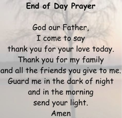 End Of The Day Prayer, End Of Day Prayer, Bedtime Prayers For Kids, Nighttime Prayer, Bedtime Prayers, Good Night Massage, School Prayer, Everyday Prayers, Bedtime Prayer