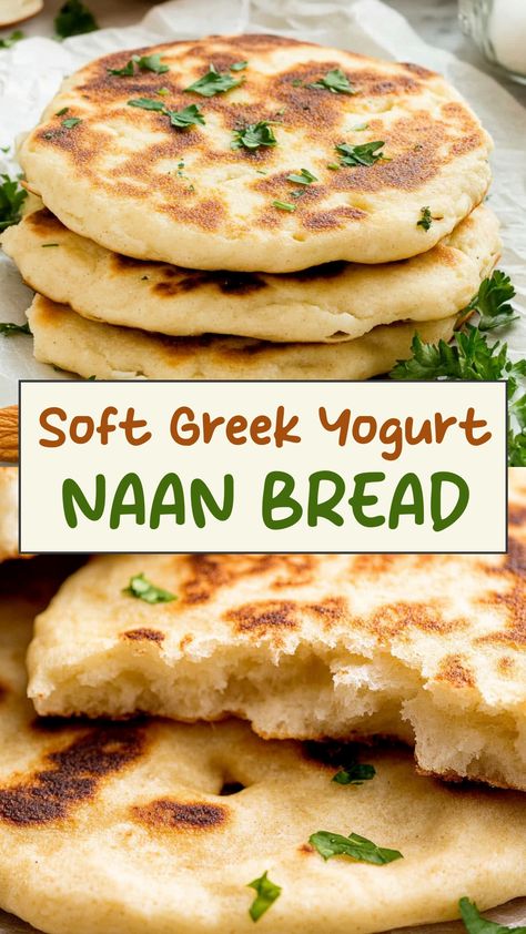 Explore the endless possibilities of incorporating Greek yogurt into your meals with our delicious naan bread recipes. With the creaminess of Greek yogurt and the softness of freshly baked naan bread, these recipes are sure to elevate your dining experience. Whether you're looking for a healthy snack or a flavorful side dish, our collection of Greek yogurt naan bread recipes has something for everyone. Healthy Snacks Baking, Greek Yogurt Dough Recipes, Naan Bread With Yogurt, Greek Yogurt Naan, Baked Naan Bread, Healthy Naan, Yogurt Naan, Naan Bread Recipes, Greek Yogurt Recipes Healthy