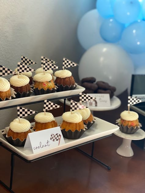 Car Themed Dessert Table, 2 Fast Birthday Food Ideas, Fast One Birthday Dessert Table, Race Car Birthday Dessert Table, Racing Cake Pops, Two Fast Birthday Dessert, Two Fast Treats, Fast One Birthday Cupcakes, 2 Fast Birthday Cupcakes