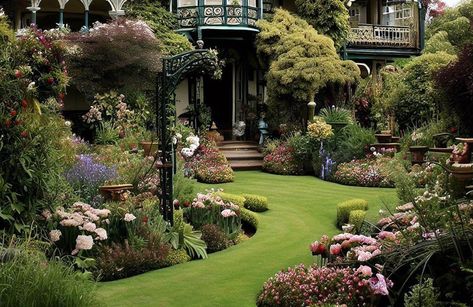 Creating a Victorian Inspired Garden | Publications - Editorial Garden Editorial, Garden Victorian, Exterior Garden, Gates And Railings, Victorian Gardens, Rare Orchids, Victorian Aesthetic, Victorian Buildings, Victorian Garden