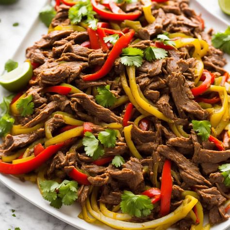 Shaved Beef Fajitas Recipe Shaved Steak Fajitas, Beef Shaved Steak Recipes, Shaved Beef Steak Recipes, Shaved Beef Recipes, Healthy Fajitas, Beef Carpaccio Recipe, Radicchio Recipes, Steak Sandwich Recipe, Shaved Beef